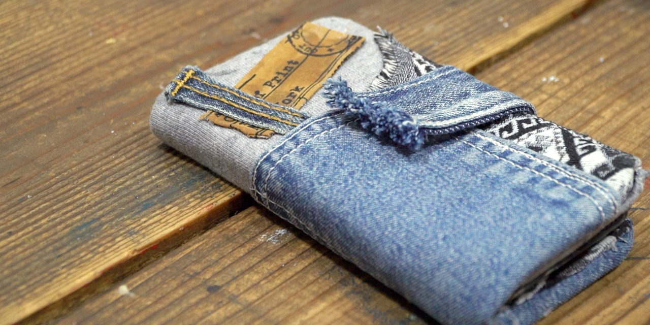 デニムリメイク！オリジナルスマホケースを作ろう♪  Denim phone case made from recycled jeans